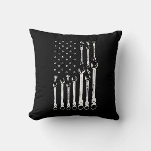 Coussin Drapeau mécanique Drapeau patriotique américain Mé