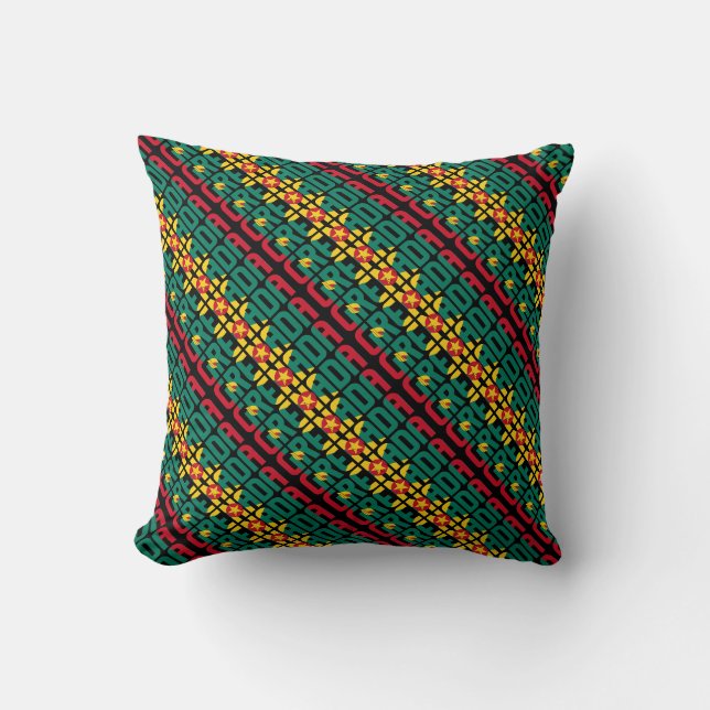 Coussin Drapeau National de la Grenade Magnifique (Recto)