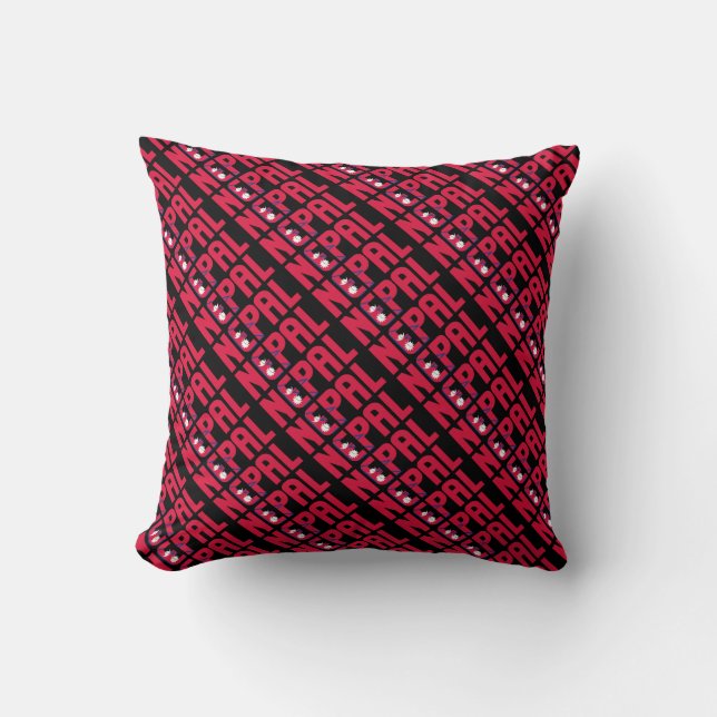 Coussin Drapeau national du Népal magnifique (Recto)