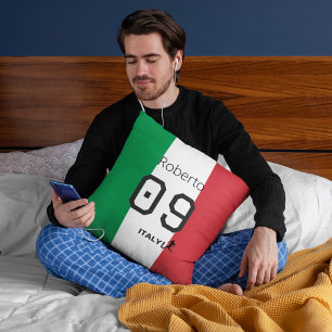 Coussin Drapeau national italien personnalisé couleurs fan