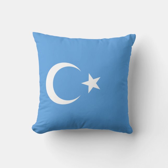 Coussin Drapeau ouïghour du Turkestan oriental (Uyghurista (Recto)