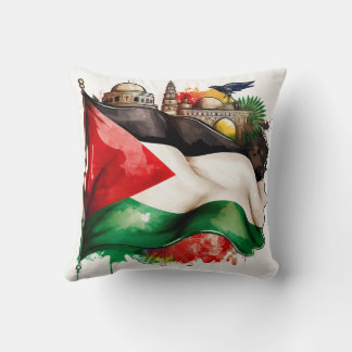 Coussin Drapeau palestinien et repères