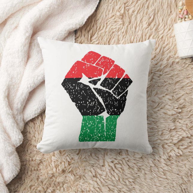 Coussin Drapeau panafricain Poing, Histoire noire afro-amé (Couverture)