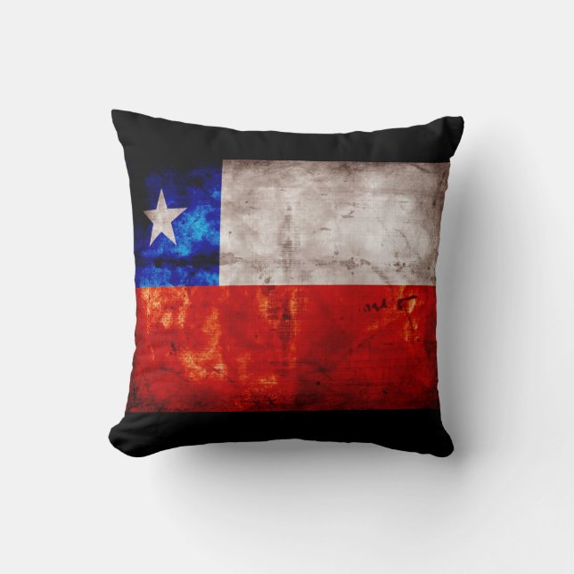 Coussin Drapeau patiné du Chili (Recto)