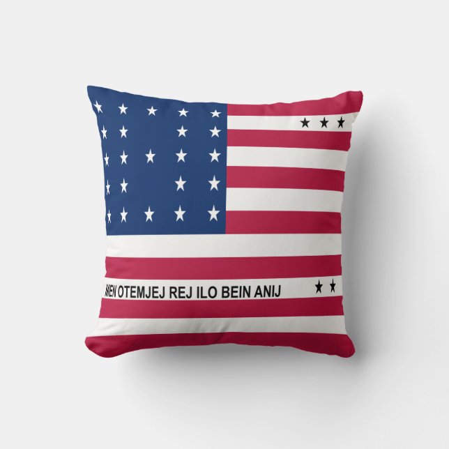 Coussin Drapeau patriotique de l'atoll de Bikini (Recto)