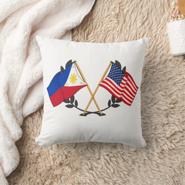 Coussin Drapeau philippin américain Patrimoine philippin V (Couverture)
