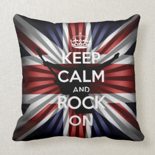 Coussin Drapeau R.U Le Jack de l'union et Garder son calme