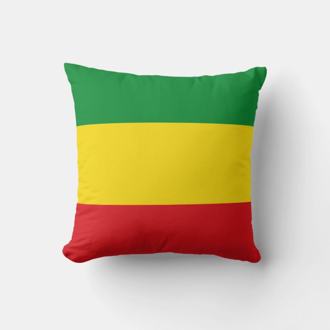 Coussin Drapeau rastafari éthiopien Rasta (Recto)