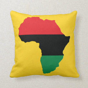 Coussin Drapeau rouge, noir et vert de l'Afrique