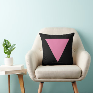 Coussin Drapeau triangle rose de SlipperyJoe's symbole ros