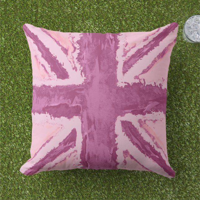 Coussin Drapeau Union Jack amusant par Heva Weva (Herbe)