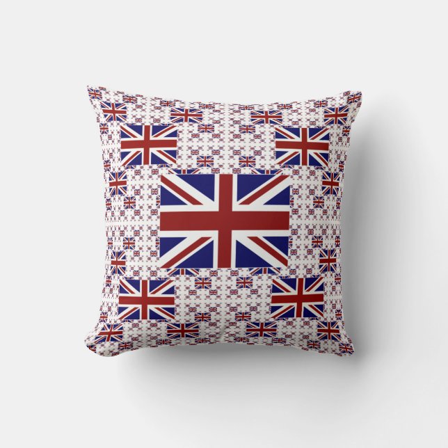 Coussin Drapeau Union Jack du Royaume-Uni en couches (Recto)