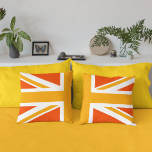 Coussin Drapeau Union Jack orange demi