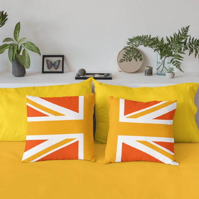 Coussin Drapeau Union Jack orange demi (Cool)