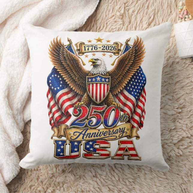 Coussin Drapeau USA 250e anniversaire 250 ans d'Amérique (Couverture)
