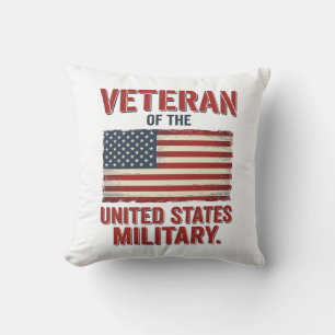 Coussin Drapeau USA de vétéran vintage dessin vectoriel mi