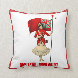 Coussin Drapeau vintage Lady & British
