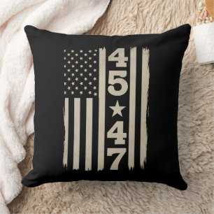 Coussin Drapeau vintage USA 45 47 Trump 47e président