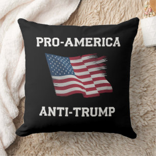 Coussin Drapeau vintage USA pro Amérique anti Trump