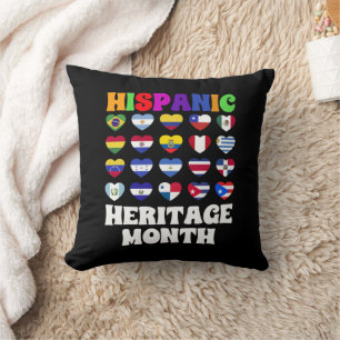 Coussin Drapeaux de pays latinos Cœur, Joyeuse Célébration