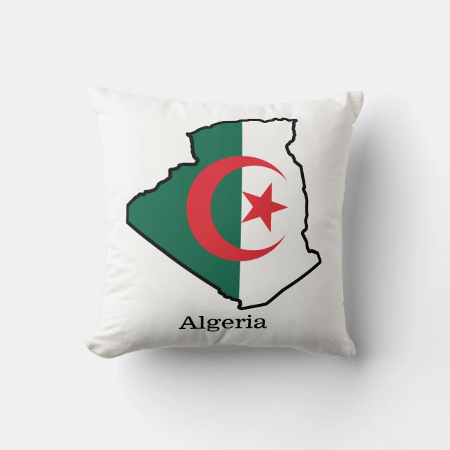 Coussin Drapeaux et pays Algérie (Recto)