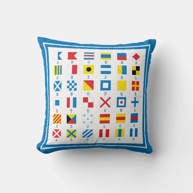 Coussin Drapeaux nautiques Signaux maritimes Lancer l'orei (Recto)