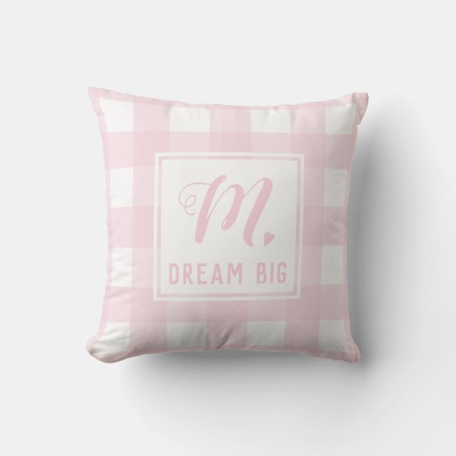 Coussin Dream Big Baby Pink Monogramme Extra Large En vich (Recto)