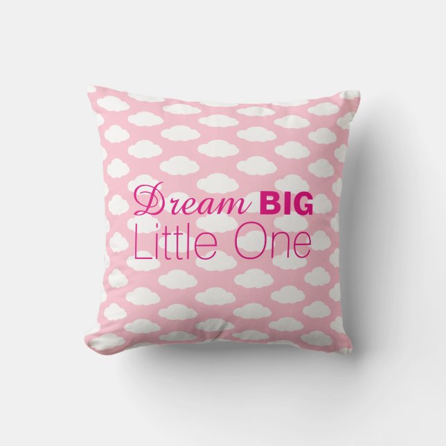 Coussin Dream Big Little One Nuages Rose (Recto)