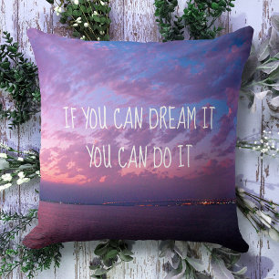 Coussin Dream It Do It Purple Ocean Sunset Photo (grande)