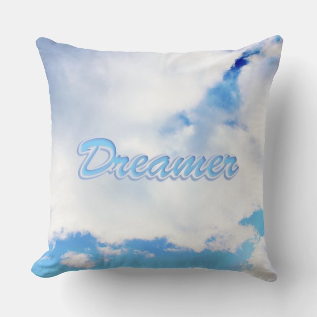 Coussin Dreamer Puffy nuages blancs et ciel bleu (Recto)