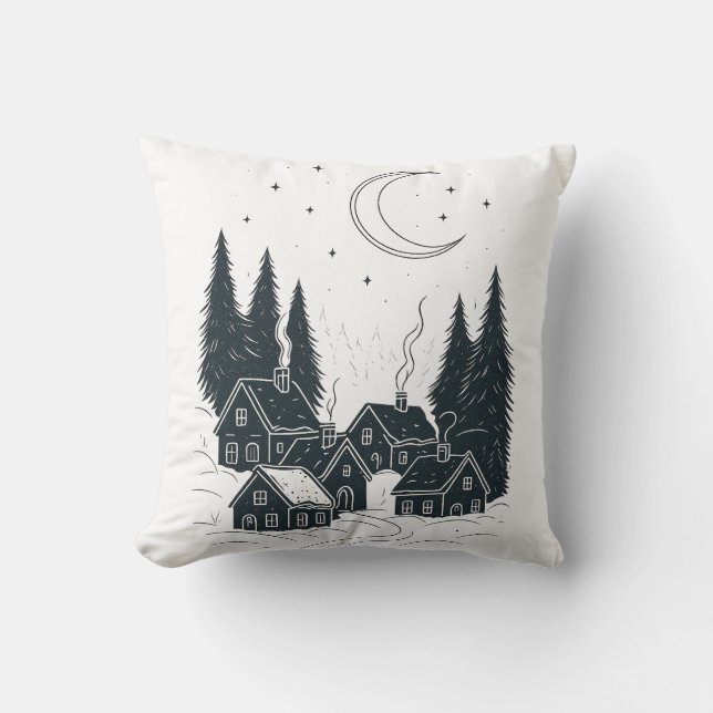 Coussin Dreaming of Christmas Night - Double face Winter (Recto)