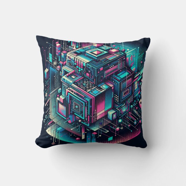 Coussin Dreamscape Cybernétique (Recto)