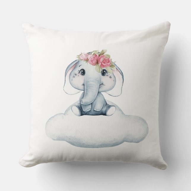Coussin Dreamy Days avec Rosie l'éléphant. (Recto)