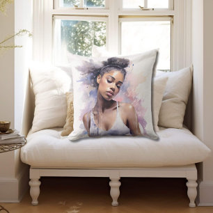 Coussin Dreamy Watercolor Ballerina