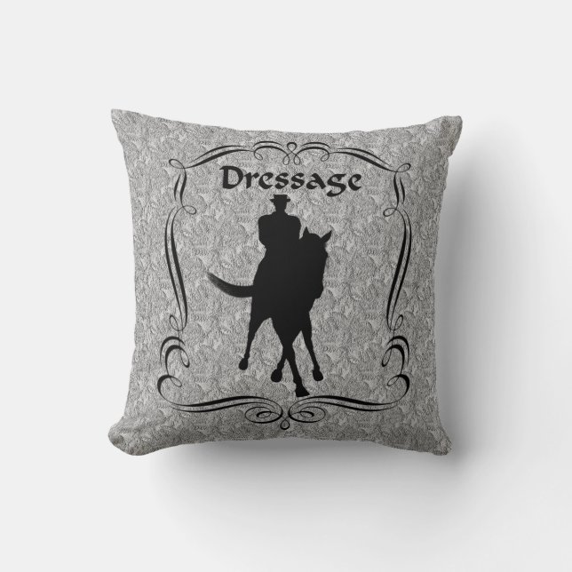 Coussin Dressage Horse Rider Silhouette (Recto)