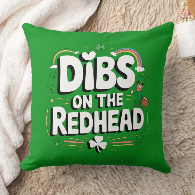 Coussin Droit sur la rousse drôle de la Saint-Patrick (Couverture)