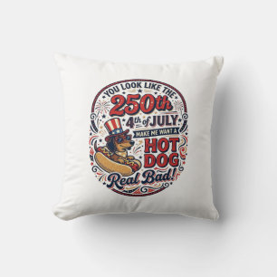 Coussin Drôle 250e 4 juillet Hot Dog Dachshund