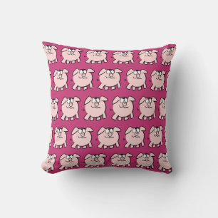 Coussin Drôle 2 caricature Cochon Choisir Couleur Carré Co