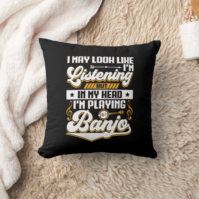 Coussin Drôle à écouter dans ma tête Je joue à Banjo (Couverture)