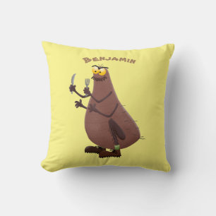 Coussin Drôle affamé pulette affamée dessin animé