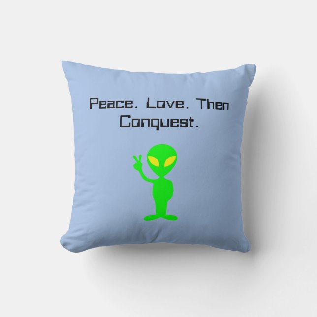 Coussin Drôle Alien Sci-Fi Cartoon Art Extraterrestre (Recto)