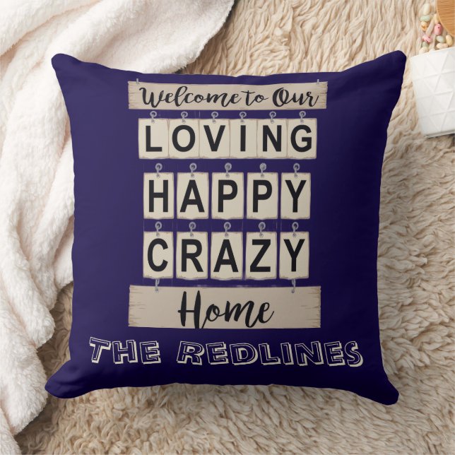 Coussin Drôle Amoureux Heureux Fou Maison Violet (Couverture)
