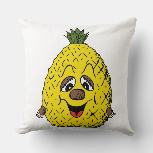 Coussin Drôle ananas Cartoon Face Foodie, ZSSG (Recto)