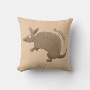 Coussin Drôle armadillo joyeux dessin animé