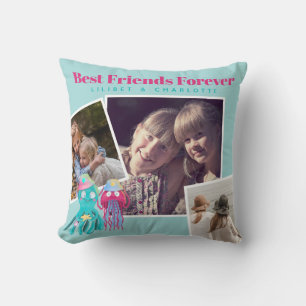 Coussin Drôle BFF PHOTO COLLAGE Cadeau JellyPoisson Octopu