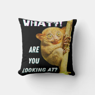 Coussin Drôle Big Eyed Tarsier Ce que vous regardez