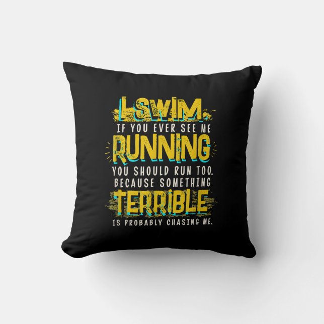 Coussin Drôle cadeau de natation pour nageur (Recto)