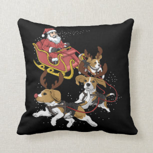 Coussin Drôle cadeau de Noël de chien Beagle pour Amoure
