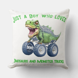 Coussin Drôle camion monstre dinosaure