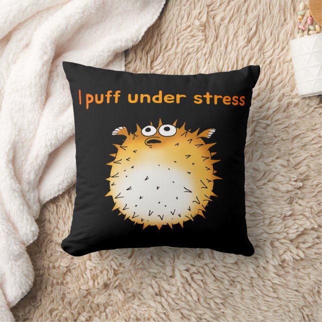Coussin Drôle Cartoon de Poisson-Poisson Stressé (Couverture)